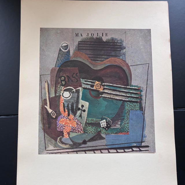 1940s After Picasso, Ma Jolie | a Limited Edition, Full-Color Original Lithograph Printed in Switzerland. Published in the 1940s. For Sale - Image 5 of 6