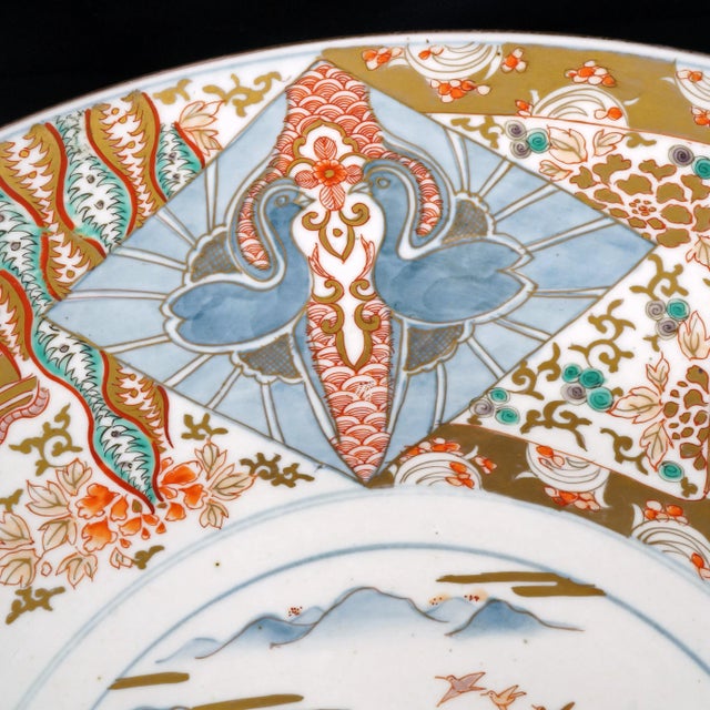 Mid 19th Century Large Japanese Imari Polychrome Charger With Dragon, Phoenix, Kirins For Sale - Image 4 of 12