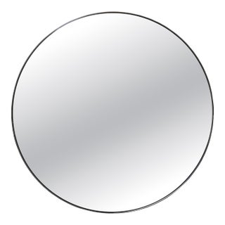 Restoration Hardware Round Bristol Mirror Blackened 42 In. For Sale