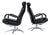 Pair of Percival Lafer Black Leather Brazilian Modern Recliners For Sale
