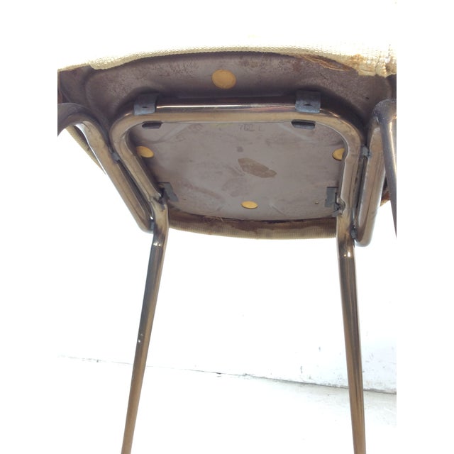 Mid Century Modern Pair of Chairs With Smoked Lucite Seat Back and Vintage Upholstery by Chromecraft For Sale - Image 11 of 13