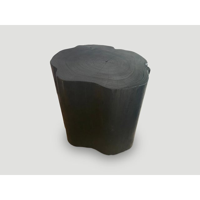 Andrianna Shamaris Large Charred Teak Wood Side Table For Sale - Image 14 of 18
