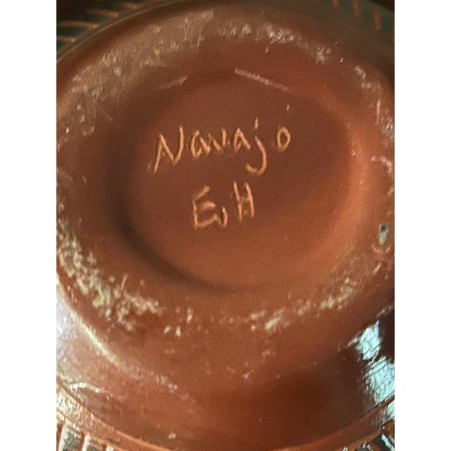 Early 21st Century Navajo Etta Halona Sgraffito Pottery Seed Pot - Heartline Bear - 6" Signed For Sale - Image 5 of 6