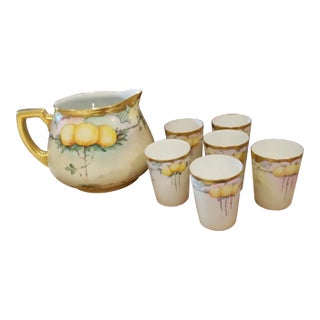 1900s Limoges Lemonade Set - Set of 7 For Sale