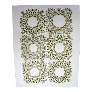 Jean Orlebeke Original Geometric Yellow Butterflies Print For Sale