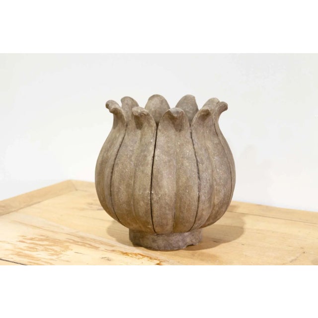 Rustic Tall Old Brown Marble Pot-Zamani For Sale - Image 3 of 6