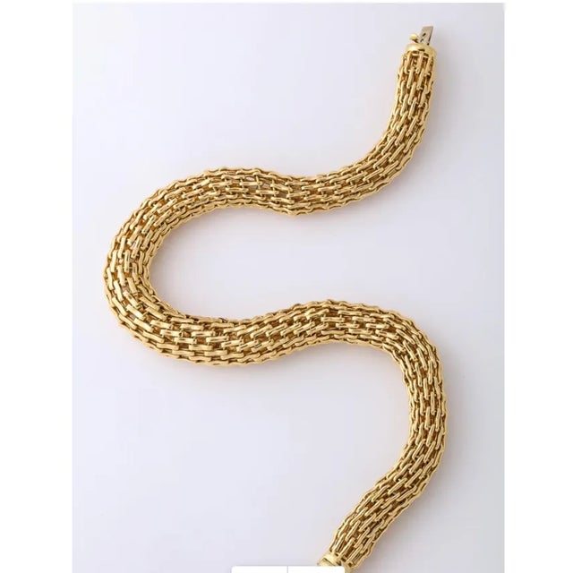 Late 20th Century Solid 18 Kt. Gold Mesh Link Choker Continental For Sale - Image 5 of 10