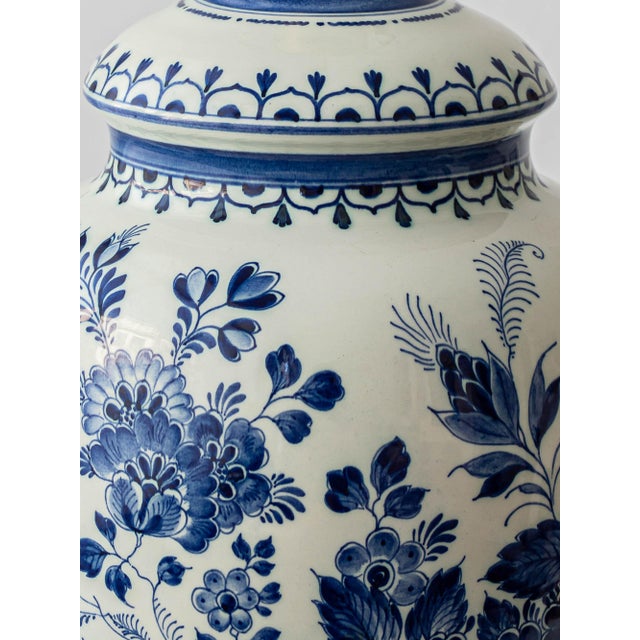 Vintage Delft Blue and White Chinoiserie Ceramic Table Lamp from Plateelbakkerij Ram, 1950s For Sale - Image 10 of 18