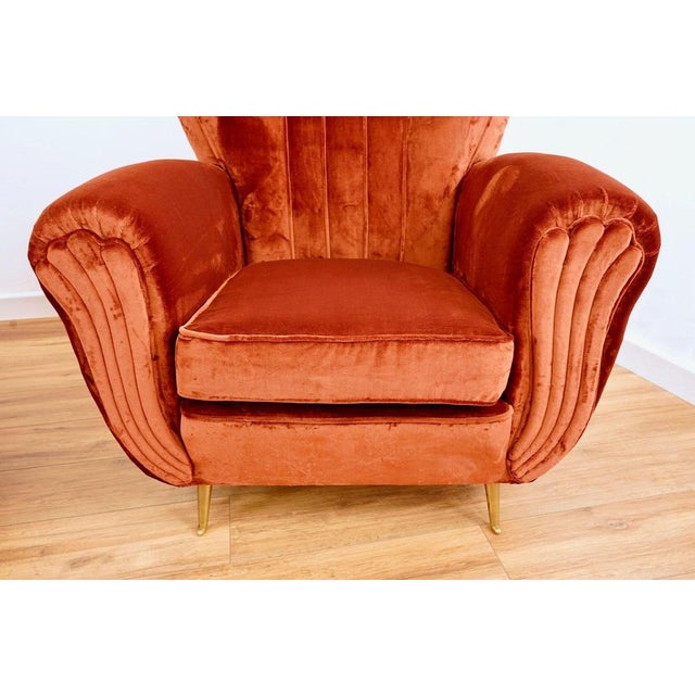 Mid-Century Modern Lounge Chairs with Rubelli Velvet by Isa Bergamo, 1950, Set of 2 For Sale - Image 15 of 18