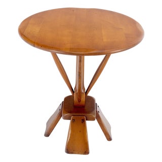 Solid Maple Colonial Style Round Center Table Gueridon MINT For Sale