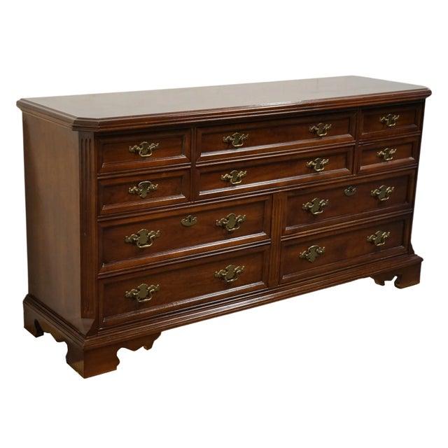 Bassett Bassett Furniture Eden House Collection Solid Cherry Traditional Style 50" Double Dresser 2072-237 For Sale - Image 4 of 12