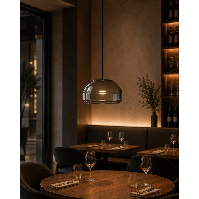 Obsidian Blown Glass Pendant Light by Artem Zakharchenko-Halytskyi For Sale - Image 4 of 5