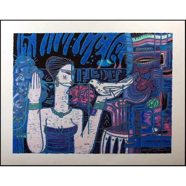 Impressionist 1990s Wong Shue "Message on the Wind" Bird Hand Signed Fine Art Serigraph, Make Offer! For Sale - Image 3 of 3