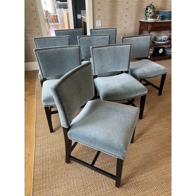 Custom Lee Industries Dining Chairs in Mohair - Set of 8 For Sale - Image 10 of 12