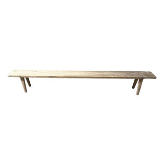 Andrianna Shamaris Impressive Long Teak Wood Bench For Sale
