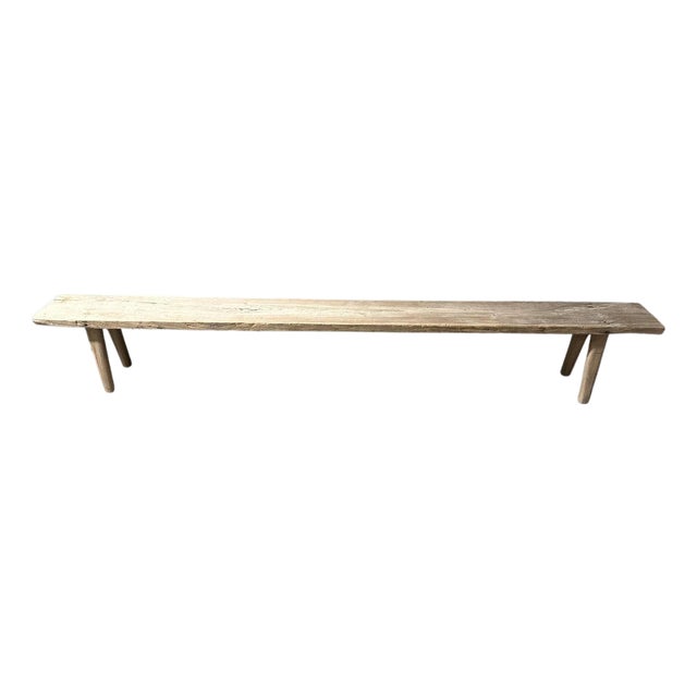 Andrianna Shamaris Impressive Long Teak Wood Bench For Sale