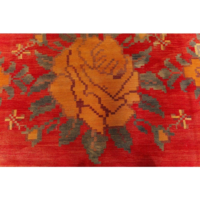 1920s Doris Leslie Blau Antique Bessarabian Russian Flatweave Rug In Crimson - c. 1920 For Sale - Image 5 of 8