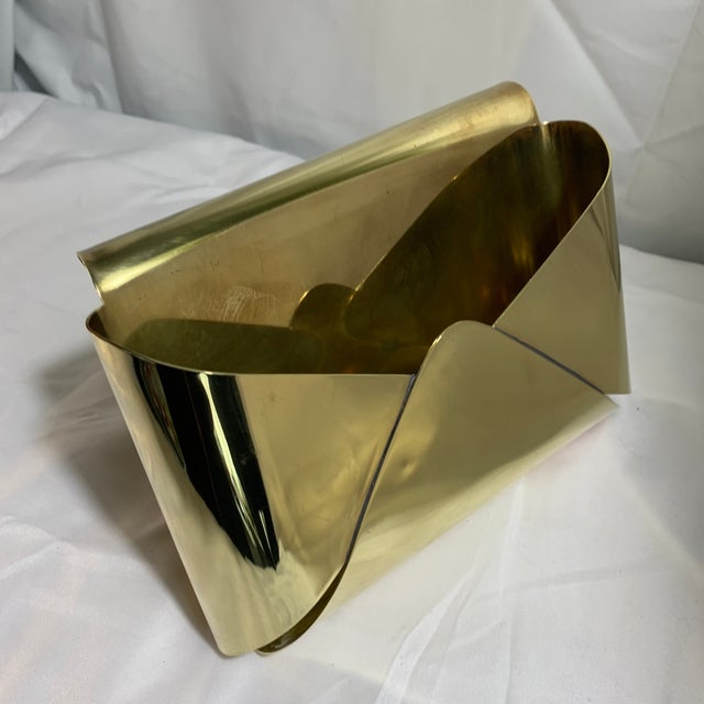 Brass 1960s Mid Century Pop Art Vintage Italian Style Brass Letter Envelope Box For Sale - Image 8 of 9