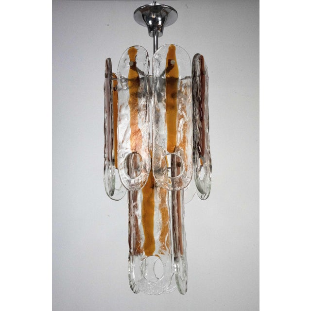 Vintage Italian Murano Glass Occhio Chandelier from Mazzega, Italy, 1970s For Sale - Image 12 of 18