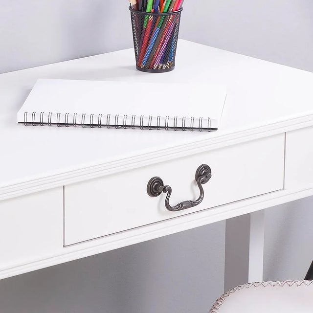 Transitional Alta Writing Desk, White For Sale - Image 3 of 10