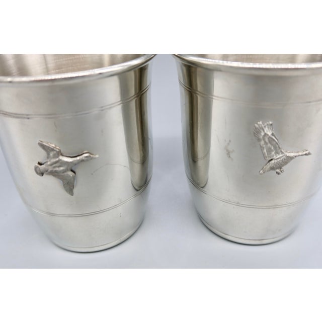 1980s Salisbury Pewter "Waterfowl Edition" Chesapeake Bay Cups, Set of 2 — 1989 Limited Edition For Sale - Image 5 of 5