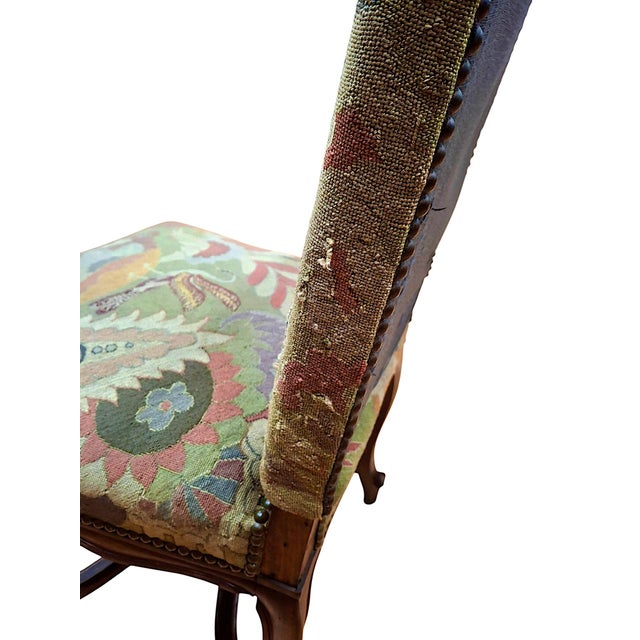 Pair of Antique Louis XIV Style, Needlepoint-Upholstered Side Chairs For Sale - Image 17 of 18