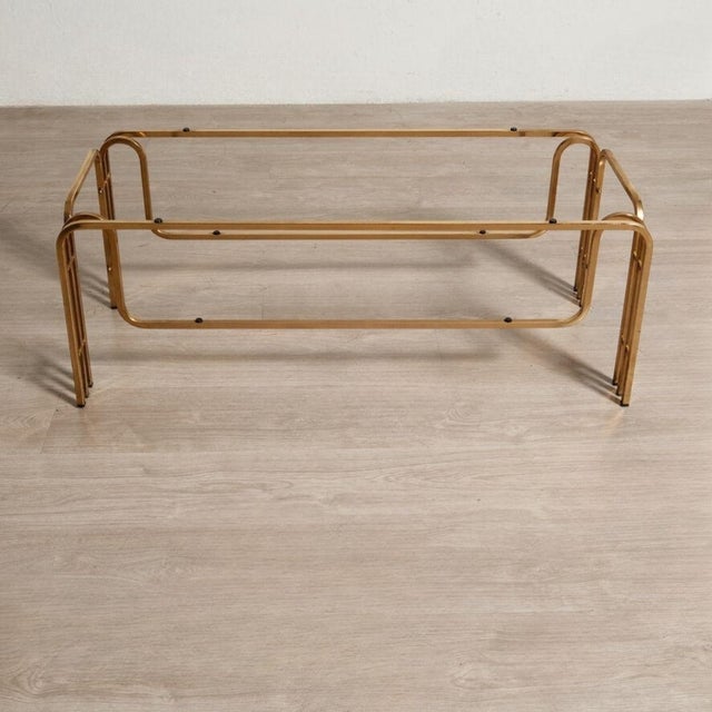 Rectangular Coffee Table in Metal and Smoked Glass, 1970s For Sale - Image 15 of 18