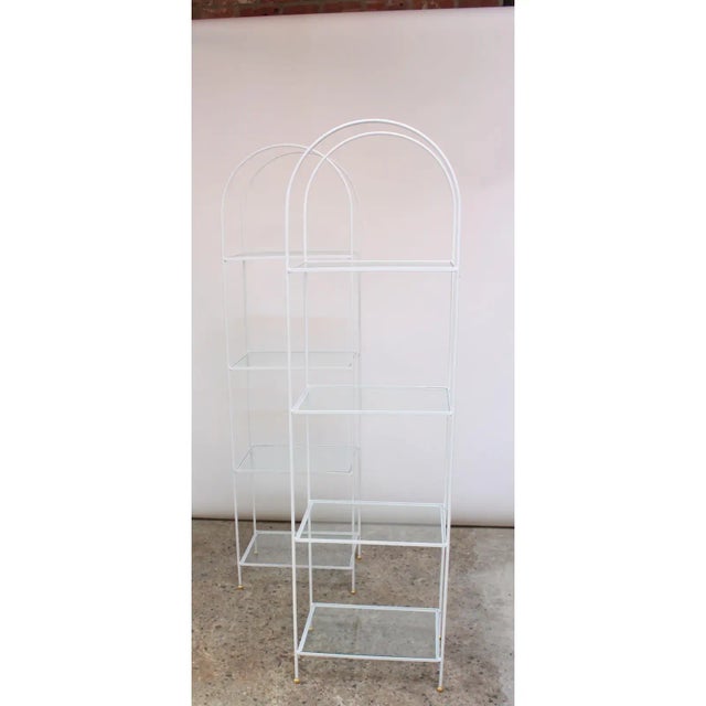 Pair of Mid-Century Painted Iron Arched Etageres For Sale - Image 9 of 13