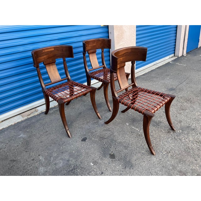 1980s T. H. Robsjohn-Gibbings Klismos Style Walnut Chairs…set of 3 For Sale - Image 5 of 17