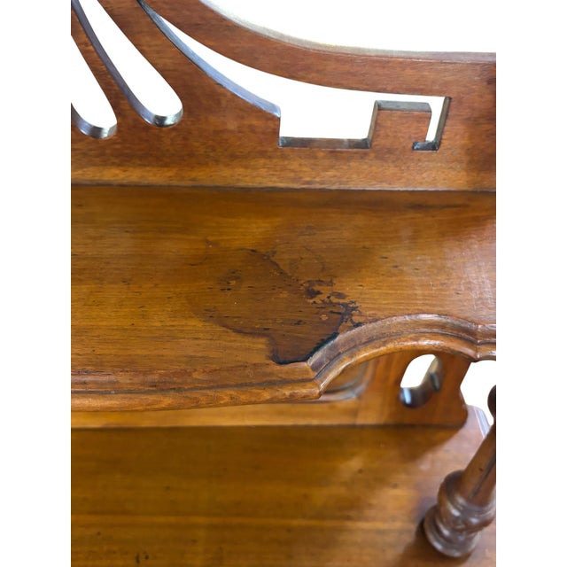 Victorian Walnut Ladies Writing Desk With Gallery & Velvet Writing Surface, Circa 1880 For Sale - Image 10 of 12