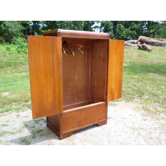 Vintage Vaughan Bassett Art Deco Waterfall Chifferobe Armoire Wardrobe Closet Chairish