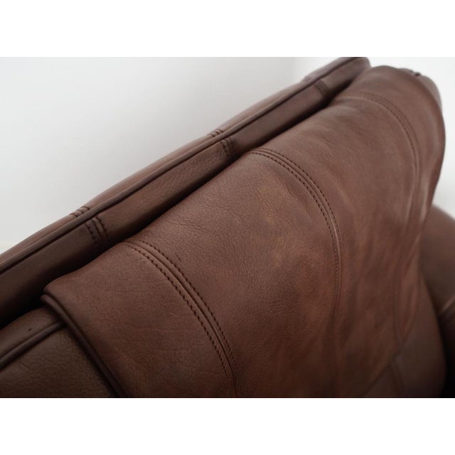 Swiss Brown Leather Sofa from de Sede, 1970s For Sale - Image 13 of 18