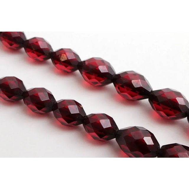 Long Vintage Red Amber Necklace, 1960s For Sale - Image 3 of 8