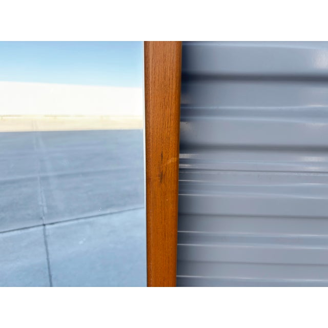 Orange Danish Modern Teak Wall Mirror by Arenkiel for Torring For Sale - Image 8 of 9