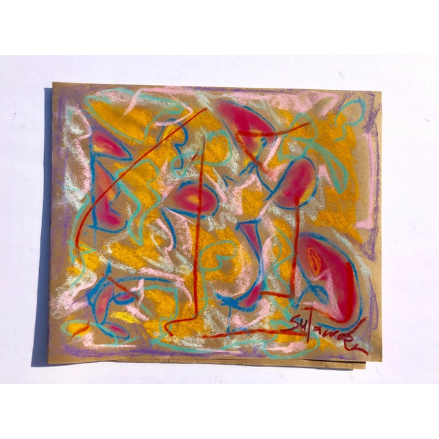 2010s Abstract #93 Original Pastel Drawing by Erik Sulander 14.5 X12 For Sale - Image 5 of 5