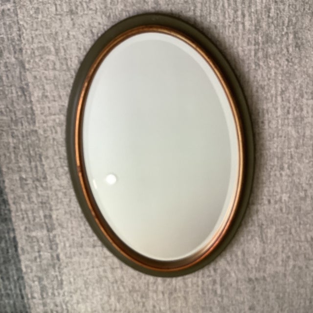 Carolina Mirror Company Mid 20th Century Oval Carolina Mirror Handmade Wood Frame For Sale - Image 4 of 12