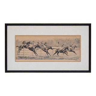 The Maryland Hunt Club 1930 Drypoint by Paul Brown For Sale