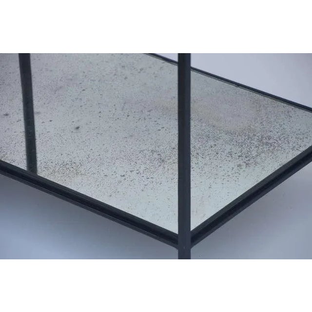 Contemporary Design Frères 'Rectiligne' Wrought Iron and Mirror End Tables - a Pair For Sale - Image 9 of 11