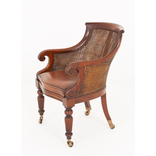 Regency Revival Desk Chair in Mahogany, 1920s For Sale - Image 6 of 6
