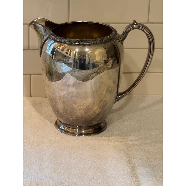 Oneida Vintage Oneida Fiesta Silverplate Pitcher For Sale - Image 4 of 8
