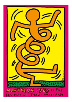 Keith Haring, Montreux Jazz Festival, 1983 (Orange), Print