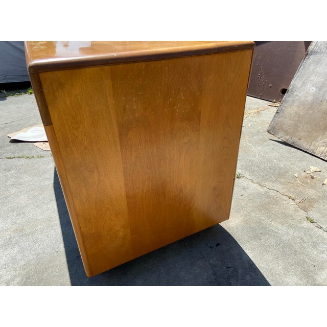 1960s Heywood Wakefield Vintage Mid Century Modern Partner Desk - Needs Restoration For Sale - Image 10 of 12