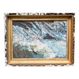 19th Century Abstract Impressionist Painting Study of Waves