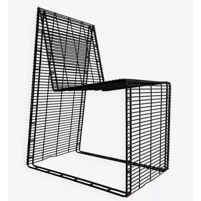 Vintage Graphic Metal Chair, 1990s For Sale - Image 9 of 9