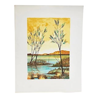 Vitali Orfeo Lithograph | Shoreline Landscape For Sale