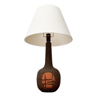 Brutalist Danish Studio Pottery Table Lamp, 1979 For Sale
