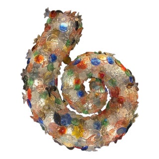 Murano Glass Conchiglia Nautilus Wall Lamp, 1990s For Sale