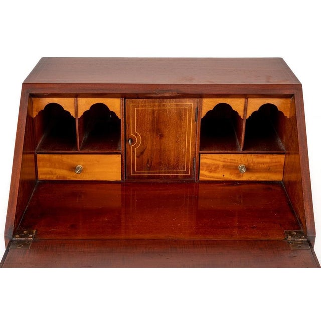 Regency Revival Mahogany Inlay Desk, 1890s For Sale - Image 9 of 13