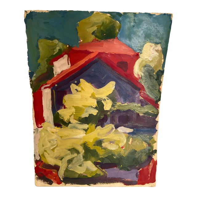 Richard Snyder 1960s Oil Painting on Paper For Sale