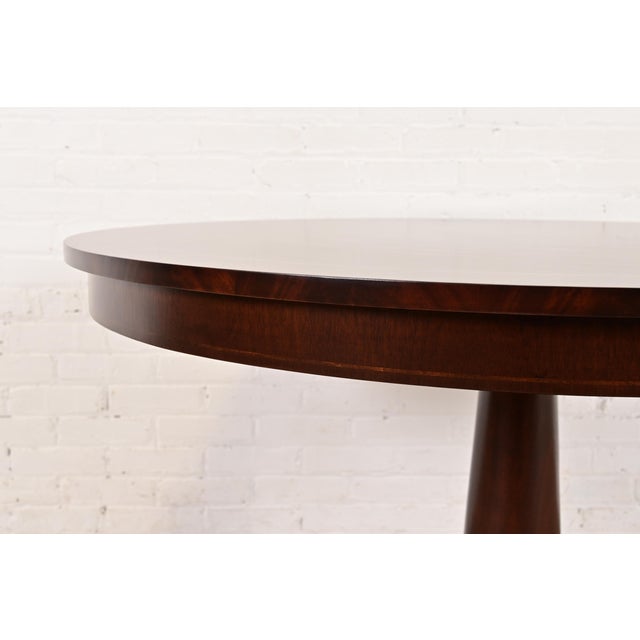 Kindel Furniture Neoclassical Banded Oak Pedestal Center Table or Breakfast Table For Sale In South Bend - Image 6 of 11